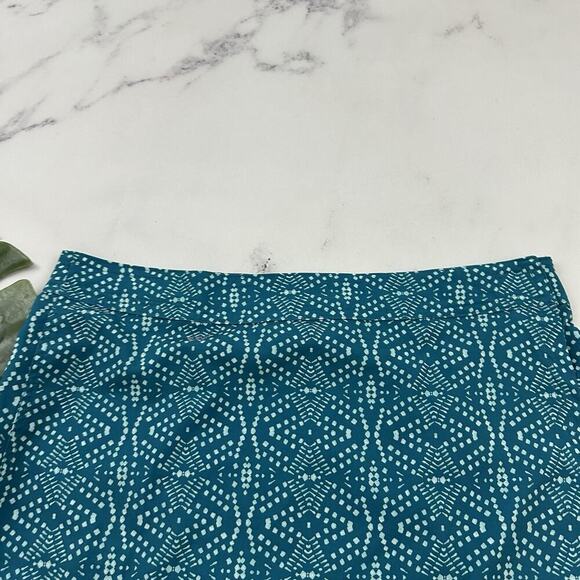 Rip Skirt Womens Wrap Size L Teal Blue Geometric Print Short Stretch Mini - Picture 2 of 10